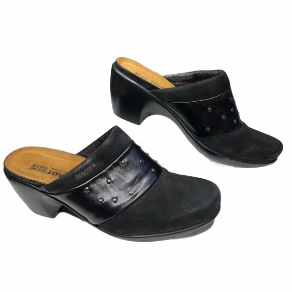 Naot Nubuck Leather Stud Mule Clogs - Picture 3 of 7